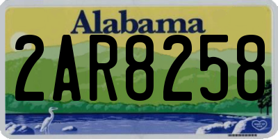 AL license plate 2AR8258