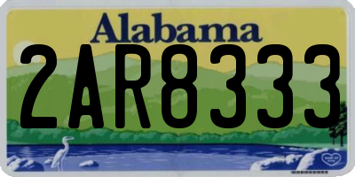AL license plate 2AR8333