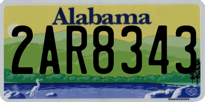 AL license plate 2AR8343
