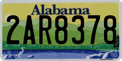 AL license plate 2AR8378