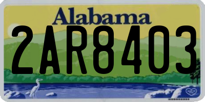 AL license plate 2AR8403