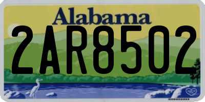 AL license plate 2AR8502