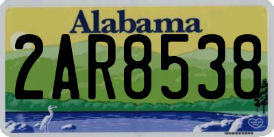 AL license plate 2AR8538