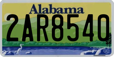 AL license plate 2AR8540