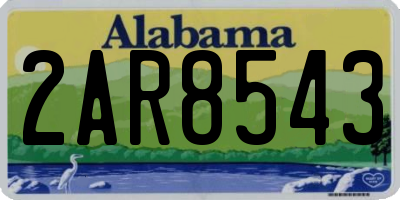 AL license plate 2AR8543