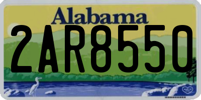 AL license plate 2AR8550