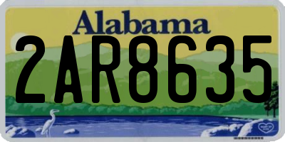 AL license plate 2AR8635