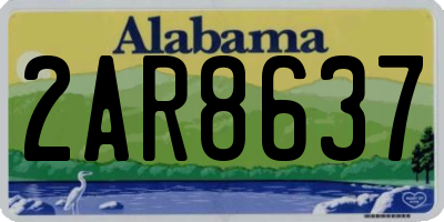 AL license plate 2AR8637