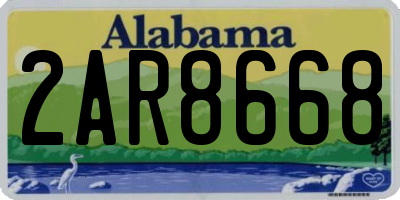 AL license plate 2AR8668