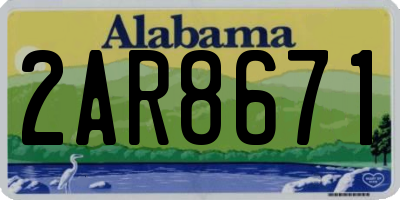 AL license plate 2AR8671