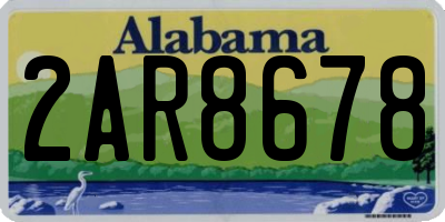 AL license plate 2AR8678