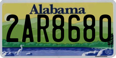 AL license plate 2AR8680