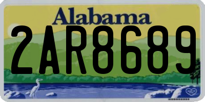 AL license plate 2AR8689