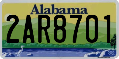 AL license plate 2AR8701