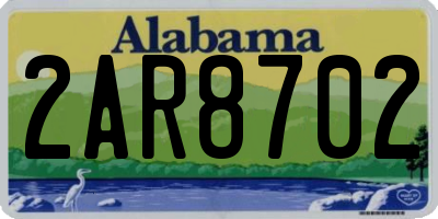AL license plate 2AR8702