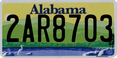 AL license plate 2AR8703