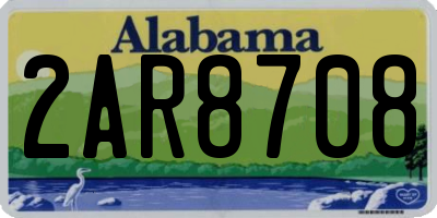 AL license plate 2AR8708