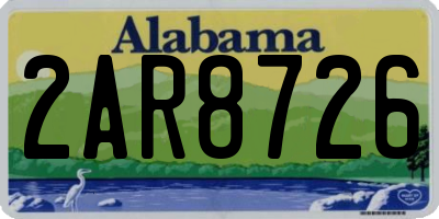 AL license plate 2AR8726