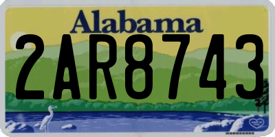 AL license plate 2AR8743