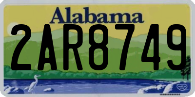 AL license plate 2AR8749