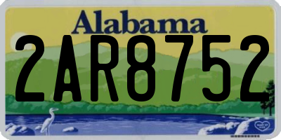AL license plate 2AR8752