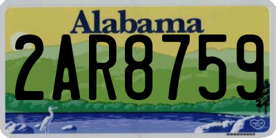AL license plate 2AR8759