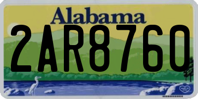 AL license plate 2AR8760