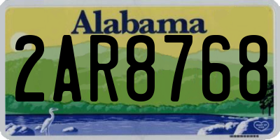 AL license plate 2AR8768