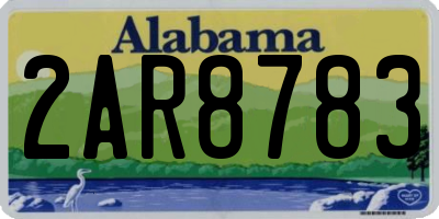 AL license plate 2AR8783