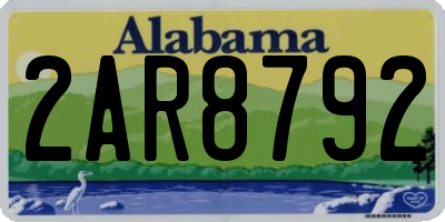 AL license plate 2AR8792