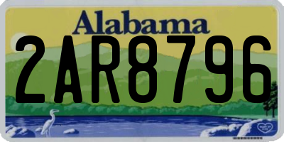 AL license plate 2AR8796