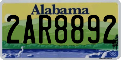 AL license plate 2AR8892