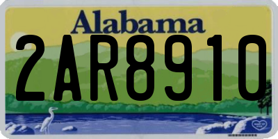 AL license plate 2AR8910