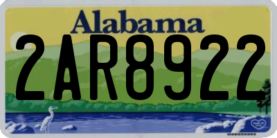 AL license plate 2AR8922