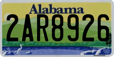 AL license plate 2AR8926