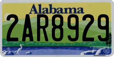 AL license plate 2AR8929