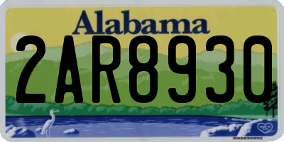 AL license plate 2AR8930