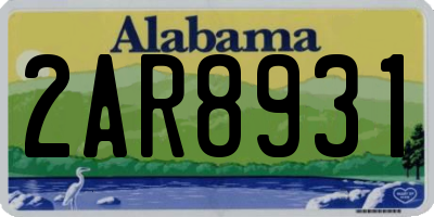 AL license plate 2AR8931