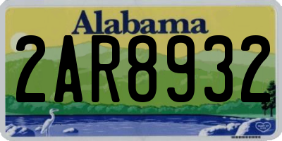 AL license plate 2AR8932