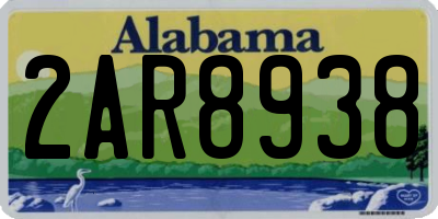 AL license plate 2AR8938