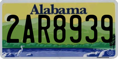 AL license plate 2AR8939