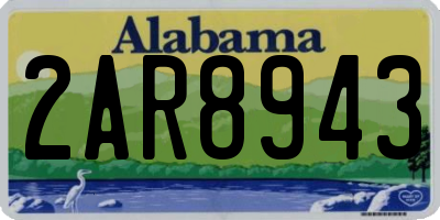 AL license plate 2AR8943