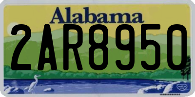 AL license plate 2AR8950
