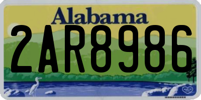 AL license plate 2AR8986