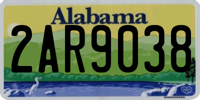 AL license plate 2AR9038