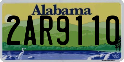 AL license plate 2AR9110