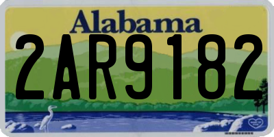 AL license plate 2AR9182