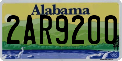 AL license plate 2AR9200