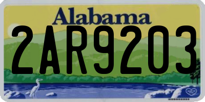AL license plate 2AR9203