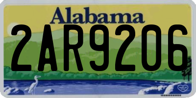 AL license plate 2AR9206